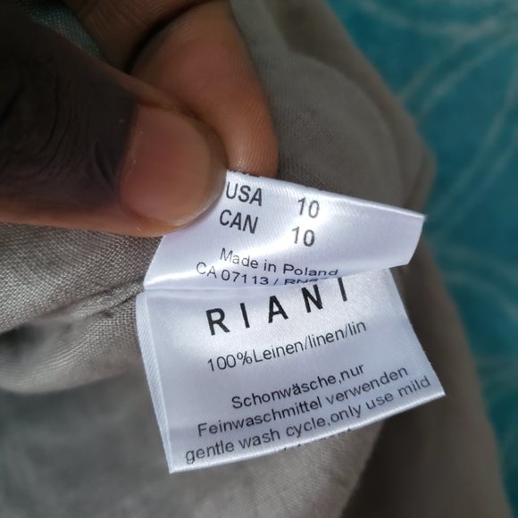 RIANI Made in Poland pure Linen button up Commander blouse with measurement 10 - Picture 2 of 12